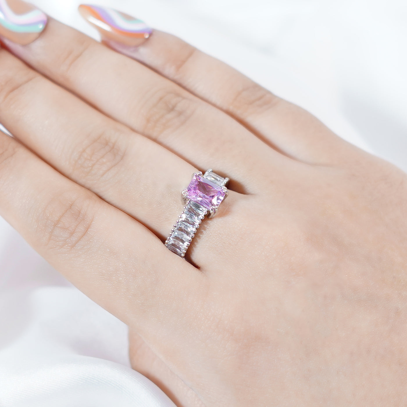 Pink Cubic Ring