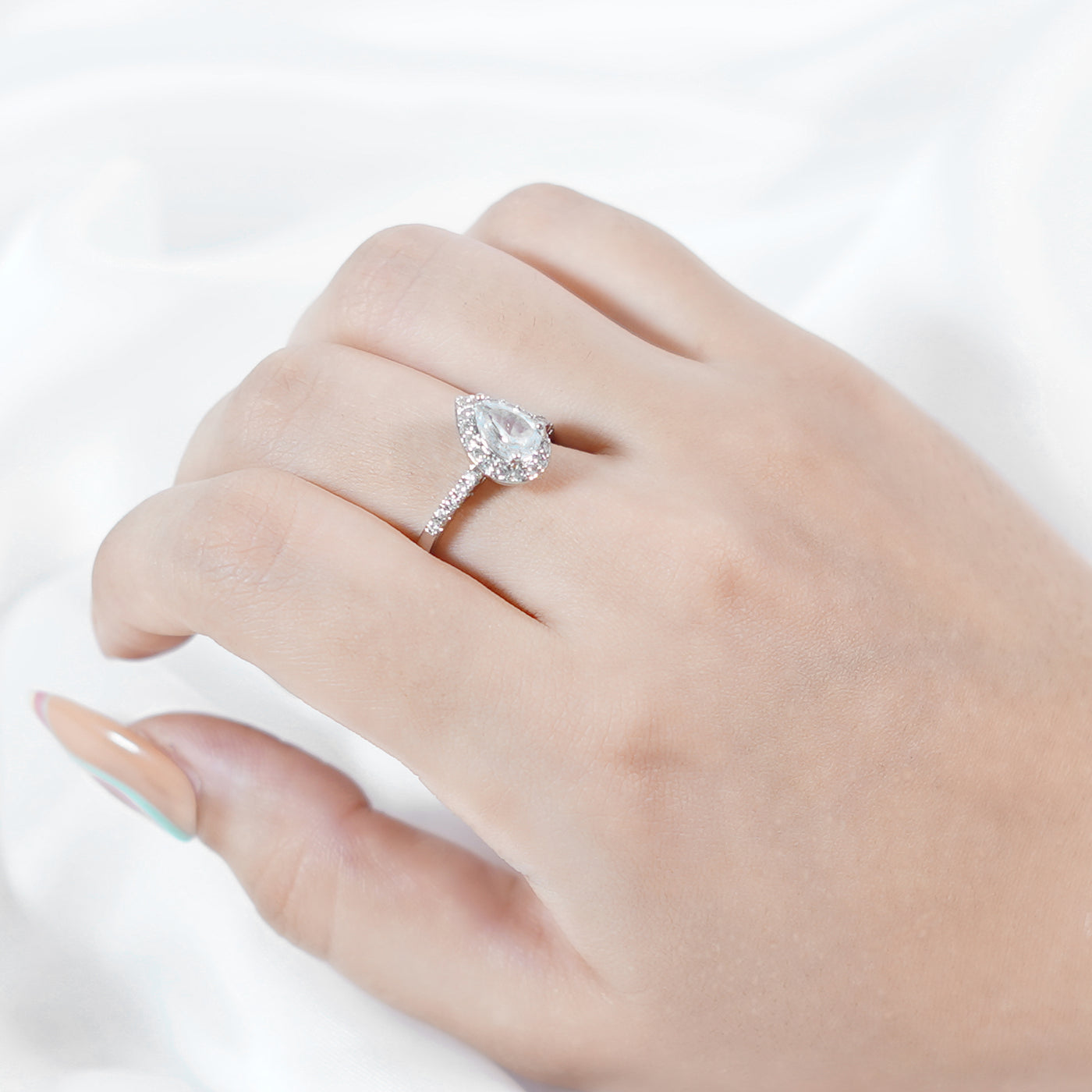 Tear Drop Silver Ring