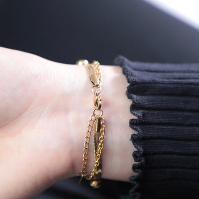 White Stone Snake Chain Bracelet