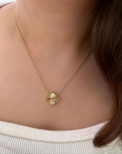 Gold Vintage Clover Necklace