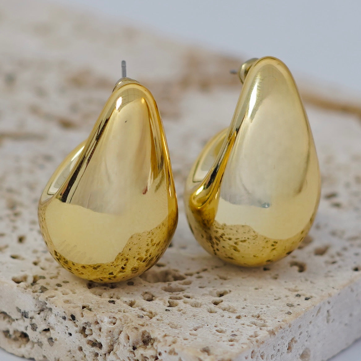 Gold Bottega drop earrings