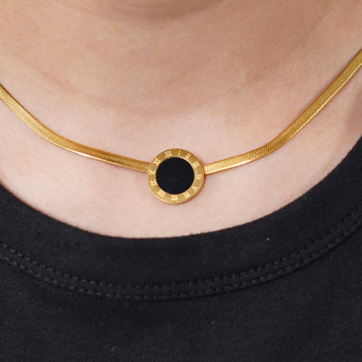 Gold Dial Snake Necklace